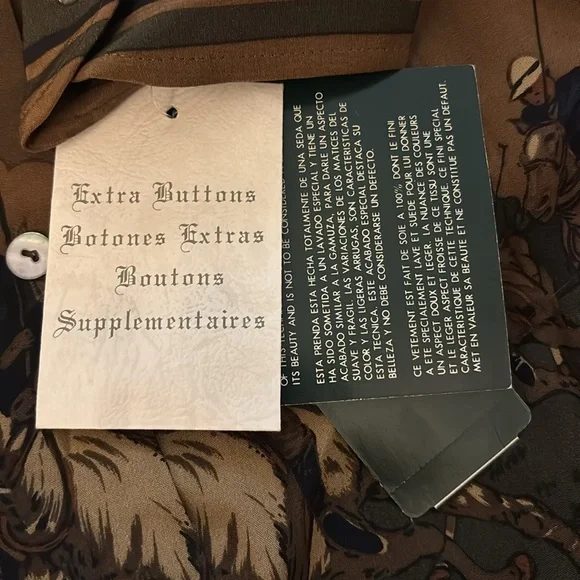 NWT Deadstock VTG Lauren Ralph Lauren Silk Polo Horse Print Shirtdress - Picture 5 of 7